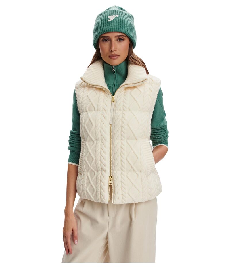 バーレイ レディース アウター ニット・セーター ジレ Varley Irina Cable Knit Gilet Egret