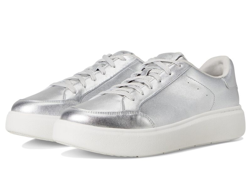フィットフロップ レディース シューズ スニーカー トール レザー FitFlop Rtg Metallic-leather Sneakersilver シルバー