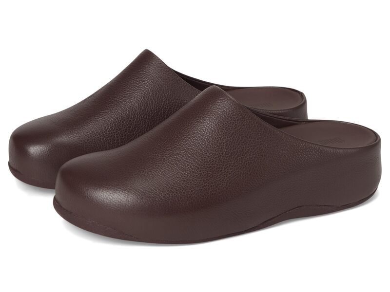 フィットフロップ レディース シューズ サンダル レザー FitFlop Shuv Tumbled-leather Clogs Chocolat