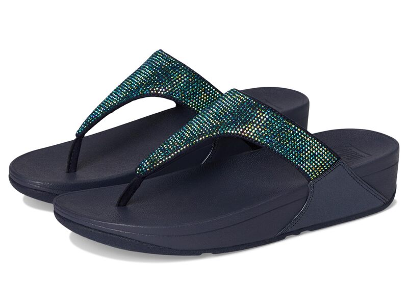 フィットフロップ レディース シューズ サンダル FitFlop Lulu Crystal Embellished Toe-Post Sandals Iridescent Navy ネイビー