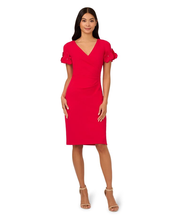 アドリアナ パペル レディース トップス ワンピース クレープ ニット Adrianna Papell Knit Crepe Shor..