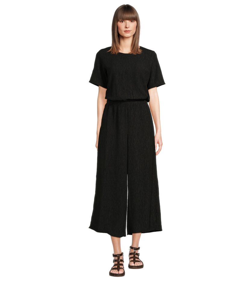 エイリーンフィッシャー レディース トップス ジャンプスーツ Eileen Fisher Woven Plisse Round Neck ..