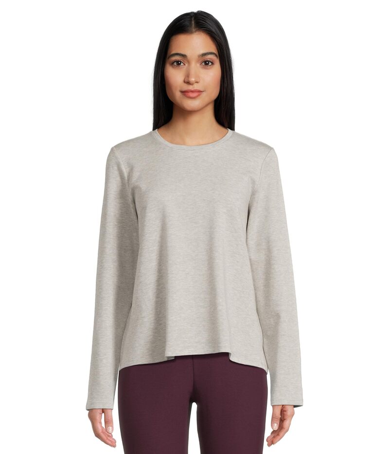 エイリーンフィッシャー レディース トップス シャツ クルーネック パイル Eileen Fisher Striped Cozy..