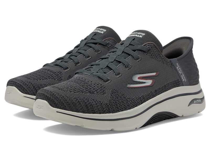 スケッチャーズ メンズ シューズ スニーカー SKECHERS Performance Go Walk Arch Fit 2.0 - Grand Hands Free Slip-Ins Charcoal/Red チャコール