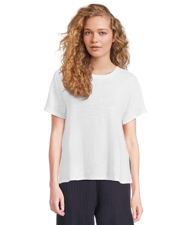 エイリーンフィッシャー レディース トップス シャツ クルーネック Eileen Fisher Crew Neck Short Sle..