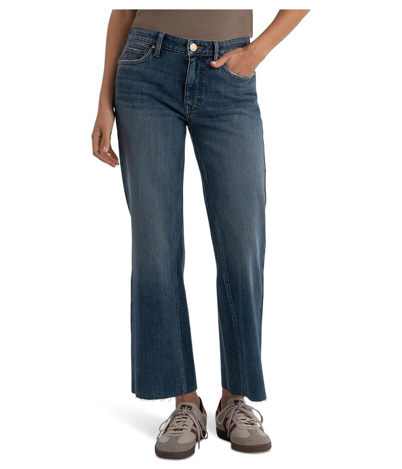 カットフロムザクロス レディース ボトムス デニムパンツ プチ アンクル KUT from the Kloth Petite Kelsey High-Rise Fab Ankle Flare-Inset Leg Command