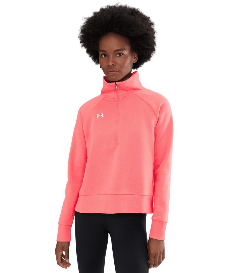 アンダーアーマー レディース アウター パーカー・スウェット フリース Under Armourival Fleece 1/2 Zip Bittersweet Pin