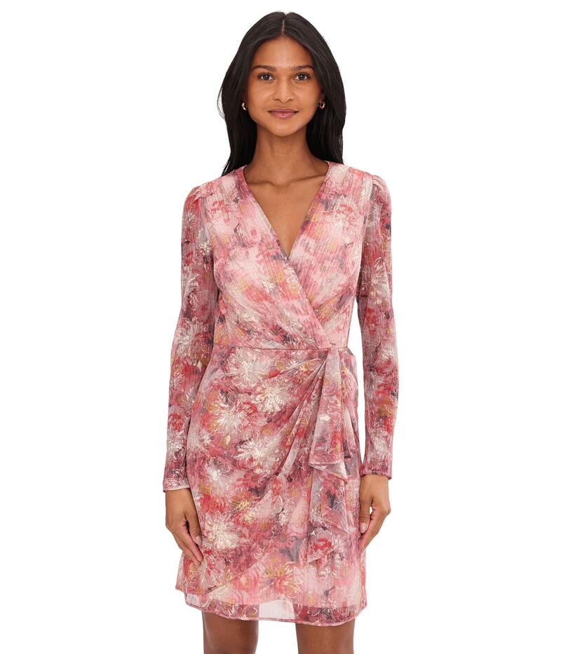アドリアナ パペル レディース トップス ワンピース プリントール Adrianna Papell Printed Metallicrinkle Dress Blush Multi ブラッシュ