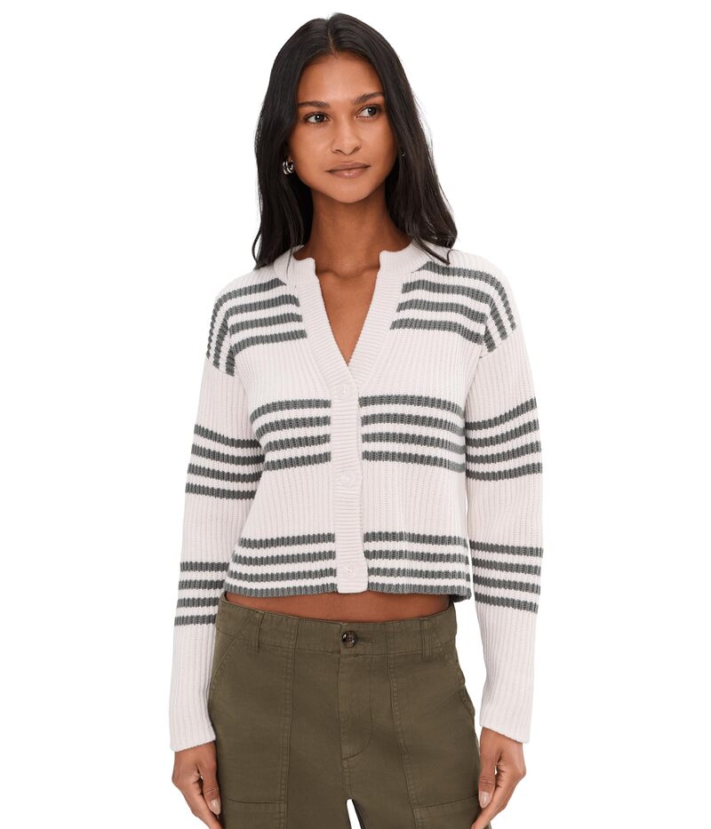 スプレンディット レディース アウター ニット・セーター カーディガン Splendid Alexandra Stripe Cardigan Moonstone/Soft ストライプ