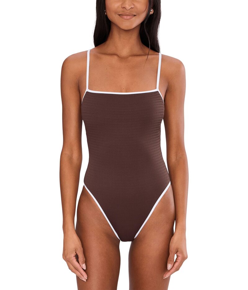 シーフォリー レディース 水着 上下セット Seafolly Beach Bound Square Neck One Piece Dark Chocolate チョコレート