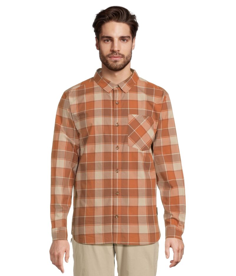 ロイヤルロビンズ メンズ トップス シャツ Royal Robbins Tamarack Long Sleeve Rust Brown Cany ラスト