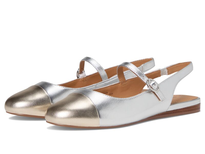 ジョンストンアンドマーフィー レディース シューズ サンダル Johnston & Murphy Claire Slingback Mary Jane Silver/Gold ゴールド