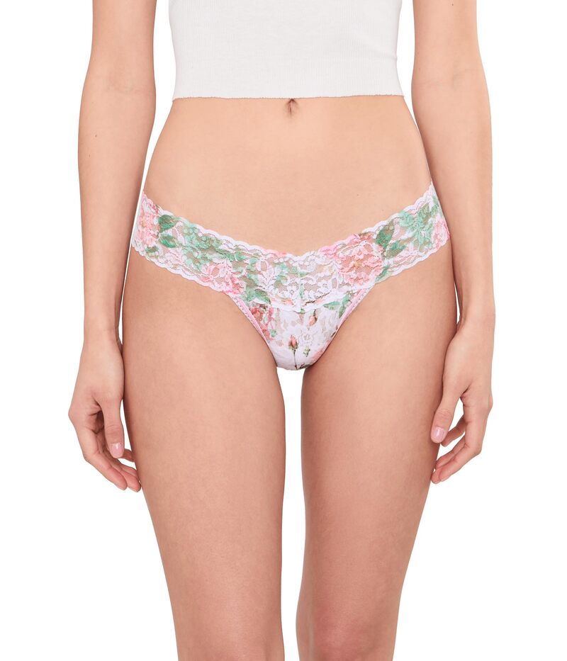 ハンキーパンキー レディース アンダーウェア パンツ ローライズ プリント レース Hanky Panky Printed Signature LaceR Low Rise Thongs Rococo Rose (Pi
