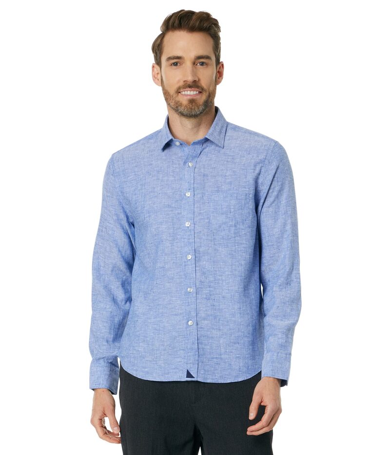 アンタックイット メンズ トップス シャツ リネン Untuckit Wrinkle-Resistant Linen Vin Santo Shirt Mid Blue ブルー