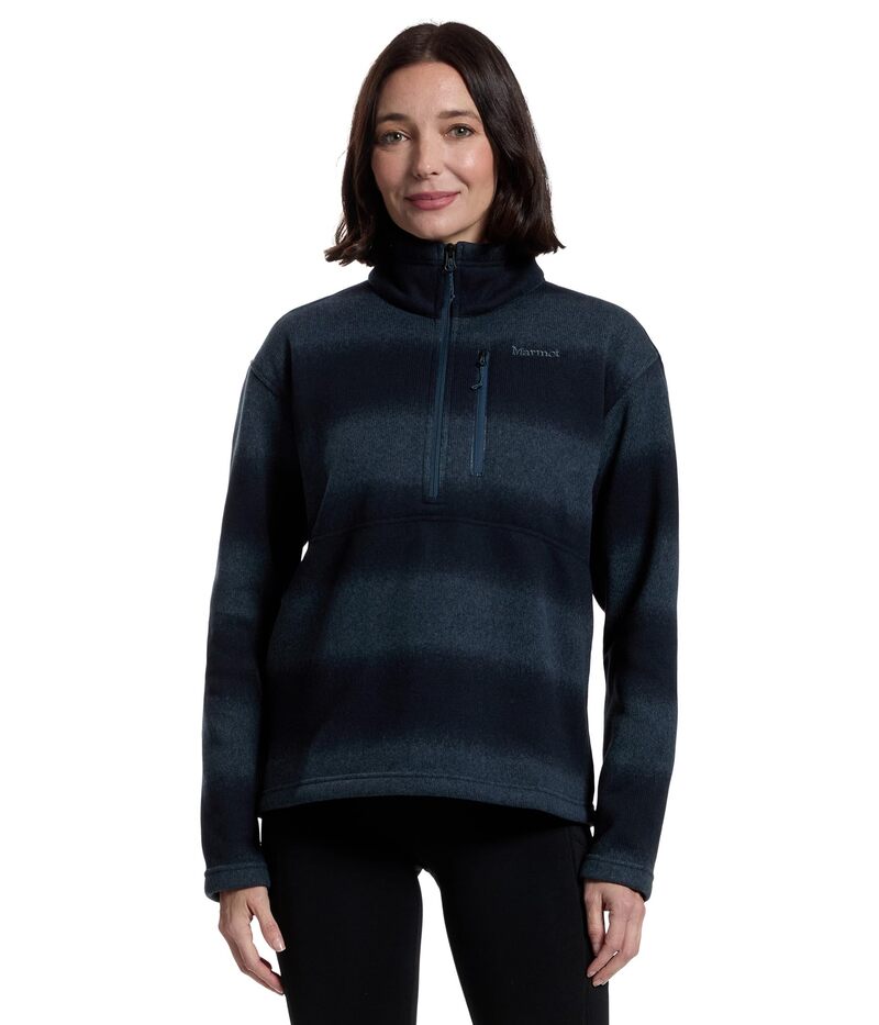 マーモット レディース アウター コート プリント Marmot Heavyweight Drop Line Printed 1/2 Zip Thunderhead Omb