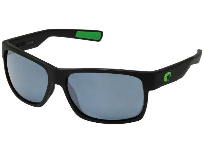 コスタ メンズ サングラス・アイウェア アクセサリー Half Moon Matte Black/Green Logo Frame/Gray/Silver 580P