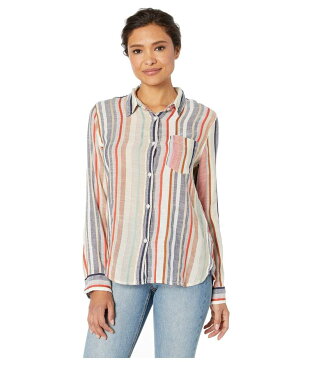 デイランバイトゥルーグリット レディース シャツ トップス Summertime Stripes Long Sleeve One-Pocket Shirt Sand