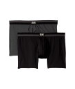 サックスアンダーウェアー メンズ ボクサーパンツ アンダーウェア Sport Mesh Boxer Brief Fly 2-Pack Black/Graphite