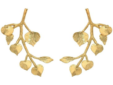 ケネスジェイレーン レディース ピアス・イヤリング アクセサリー Branch with Leaf Pierced Earrings Satin Gold