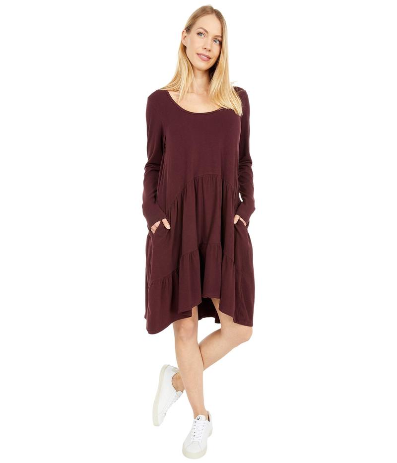 ハードテイル レディース ワンピース トップス Long Sleeve Cake Dress Red Plum