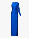 【送料無料】 アレクサンドル ボーティエ レディース ワンピース トップス Padded-shoulder split-hem stretch-woven maxi dress BLUE