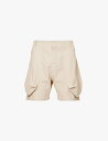 【送料無料】 ジャクエムス メンズ ハーフパンツ・ショーツ ボトムス Le Short Croissant brand-embroidered relaxed-fit cotton shorts LIGHT BEIGE