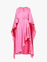 【送料無料】 アレキサンダー・マックイーン レディース ワンピース トップス Asymmetric-hem ruffle-trim silk midi dress PSYCHEDELIC PINK