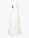 【送料無料】 アレキサンダー・マックイーン レディース ワンピース トップス Embellished-bodice flared-hem slim-fit silk gown SILK WHITE