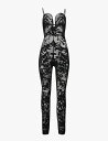 【送料無料】 アライア レディース ワンピース トップス Sweetheart-neck semi-sheer knitted jumpsuit Noir Alaia