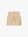 【送料無料】 ヴァレンティノ レディース ハーフパンツ・ショーツ ボトムス Pressed-crease straight-leg stretch-cotton shorts BEIGE