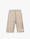 【送料無料】 トムブラウン メンズ ハーフパンツ・ショーツ ボトムス Four-bar brand-patch relaxed-fit cotton-jersey shorts BEIGE