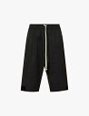 【送料無料】 リックオウエンス メンズ ハーフパンツ・ショーツ ボトムス Basket Swingers dropped-crotch relaxed-fit stretch-cotton shorts BLACK