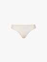 【送料無料】 ハンロ レディース パンツ アンダーウェア Invisible Cotton mid-rise stretch-cotton thong POWDER