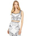 ビーシービージーマックスアズリア レディース シャツ トップス Floral Jacquard Crop Top Gardenia Combo