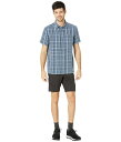 コロンビア メンズ シャツ トップス Lakeside Trail Short Sleeve II Bluestone Grid Lines Plaid