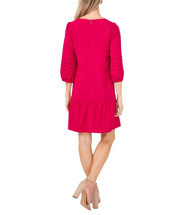 セセ レディース ワンピース トップス Square Neck Puff Sleeve Dress Bright Geranium