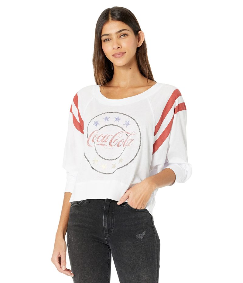 チェイサー レディース シャツ トップス Classic Coca-Cola Recycled Vintage Jersey Raglan Tee White