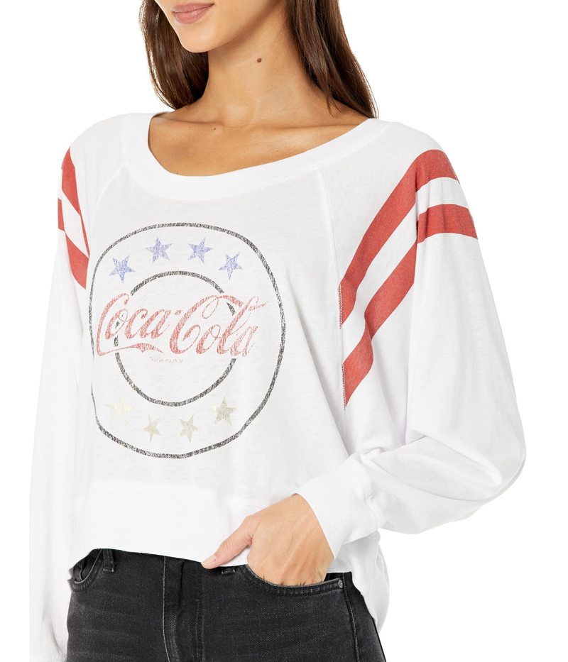 チェイサー レディース シャツ トップス Classic Coca-Cola Recycled Vintage Jersey Raglan Tee White