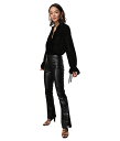 ラインアンドドット レディース シャツ トップス Michelle Velvet Striped Top Black(4)