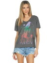 ローレンモシ レディース シャツ トップス Elara Janis Joplin with Crystals Boyfriend V-Neck Tee Pigment Black