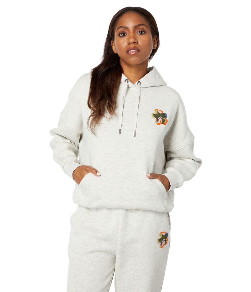 テッドベーカー レディース パーカー・スウェット アウター Karrlaa Hoodie w/ Flower Patch Mid Grey