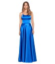 xbcBAhA_ fB[X s[X gbvX Satin Open Back Gown w/ Wrap Skirt Blue