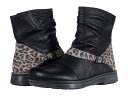 ナオト レディース ブーツ レインブーツ シューズ Lorca Soft Black Leather/Cheetah Suede