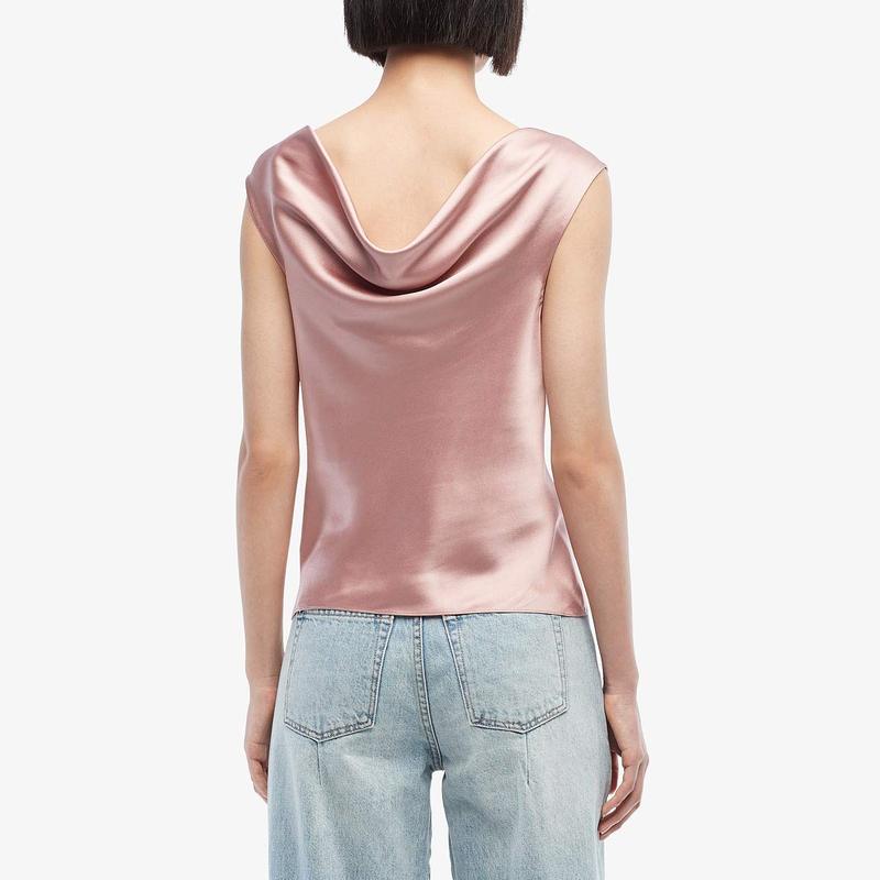 クシュニーエオクス レディース シャツ トップス High Neck Draped Tank with Low Cowl At Back Woodrose