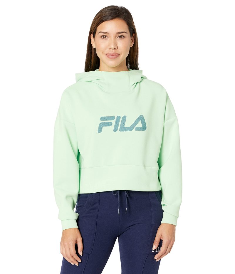 フィラ レディース パーカー・スウェット アウター Ambition Scuba Neck Hoodie Green Ash/Blue Coral