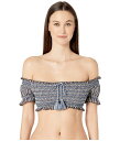 WiTVJC fB[X gbv̂  Striped Smocked Off Shoulder Puff Sleeves Bikini Top Midnight Stripe