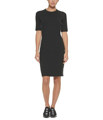 ダナ キャラン ニューヨーク レディース ワンピース トップス Flip Logo Tape Bodycon Dress White ダナ キャラン ニューヨーク レディース ワンピース トップス Flip Logo Tape Bodycon Dress White