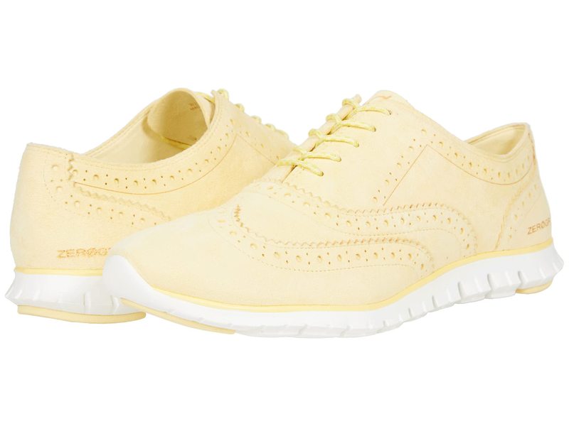 コールハーン レディース オックスフォード シューズ Zerogrand Wing Tip Oxford Closed Hole II Pale Banana Suede/Pale Banana Paintline/Optic White Midsole