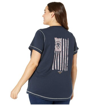 アリアト レディース シャツ トップス Plus Size Rebar Workman Camo Flag T-Shirt Navy