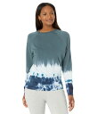 bhhbN fB[X p[J[EXEFbg AE^[ Tie-Dye Cotton Modal Spandex Terry Long Sleeve Slouchy Sweatshirt Remote Gray